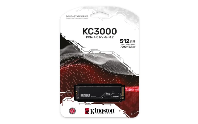 Alt view image 3 of 5 - Kingston 512 GB KC3000 PCIe 4.0 NVMe M.2 SSD - High-Performance Storage for Desktop and Laptop PCs -SKC3000S/512G