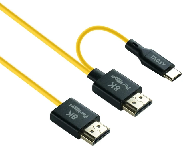 Main image of Portkeys 8K HDMI Cable 48Gbps HDMI 2.1 Cord 2.5mm OD Ultra Thin Video Control Cable Compatible with LH7C for A7SIII/FX30/A9M3/A7S4/A7M5/A7R5, S1H/S5M2/GH5II/GH6/GH7, R1/R5II/R6III, etc (TA03Y, 30cm)