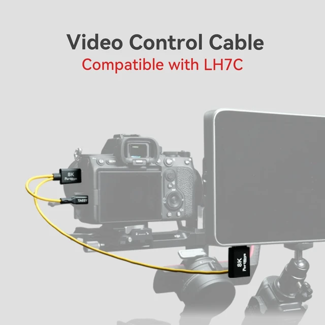 Alt view image 2 of 5 - Portkeys 8K HDMI Cable 48Gbps HDMI 2.1 Cord 2.5mm OD Ultra Thin Video Control Cable Compatible with LH7C for A7SIII/FX30/A9M3/A7S4/A7M5/A7R5, S1H/S5M2/GH5II/GH6/GH7, R1/R5II/R6III, etc (TA03Y, 30cm)