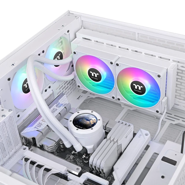 Alt view image 4 of 5 - Thermaltake TH240 V2 Ultra EX ARGB AIO Cooler/Snow/Water Block 2.1" LCD/Fan 120 * 2/Magnetic Quick Connection/MB ARGB Sync Control/LCD Software Control/CL-W425-PL12SW-A