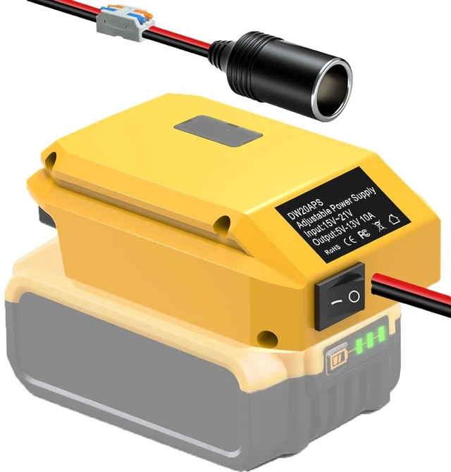 Main image of 18V to12V Step Down Converter for Dewalt 20V/60V Li-ion Battery DC Voltage Battery Power AdapterCigarette Lighter Adapter Perfect for upgrading Power Tools, LED Strip Lights, Robotics DIY Projects