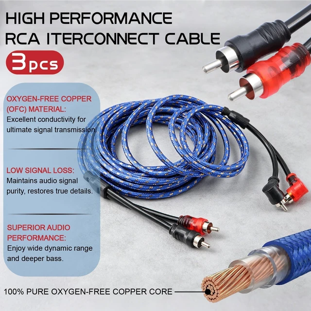 Alt view image 4 of 5 - 0 Gauge Dual Amp Wiring Kit with Power Cable,RCA,Speaker Wire for Audio