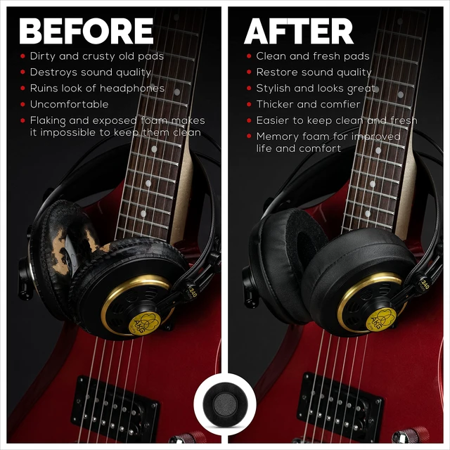 Alt view image 3 of 5 - Brainwavz Round Memory Foam Earpads - Suitable Many Large Headphones - SteelSeries, HD668B, ATH, AKG K553, HifiMan, ATH, Philips, Fostex, Sony Ear Pad & More (Hybrid)