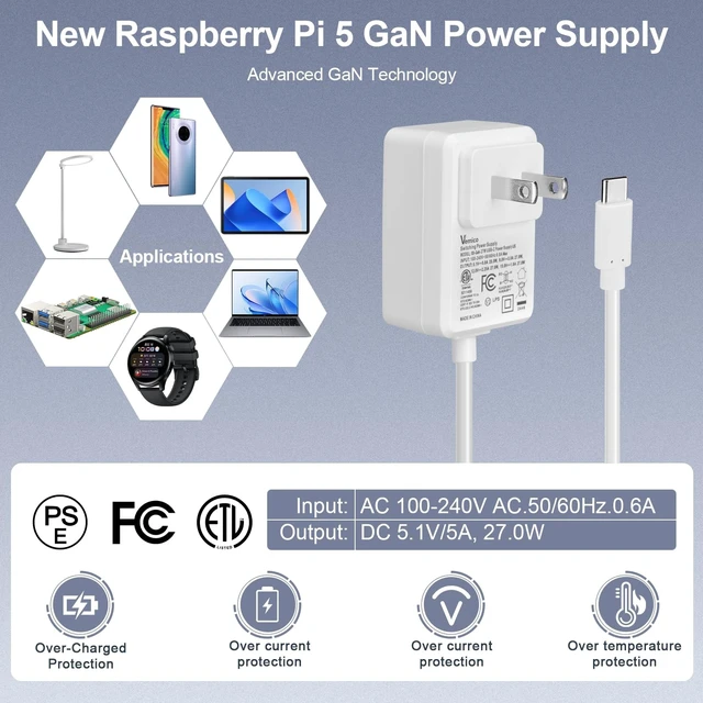 Alt view image 5 of 5 - Vemico Raspberry Pi 5 4GB Kit 64GB Edition