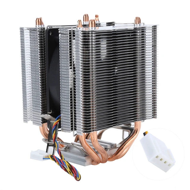 Alt view image 5 of 5 - 4 Heat Pipe CPU Heat Sink with Aluminum Alloy Double Tower