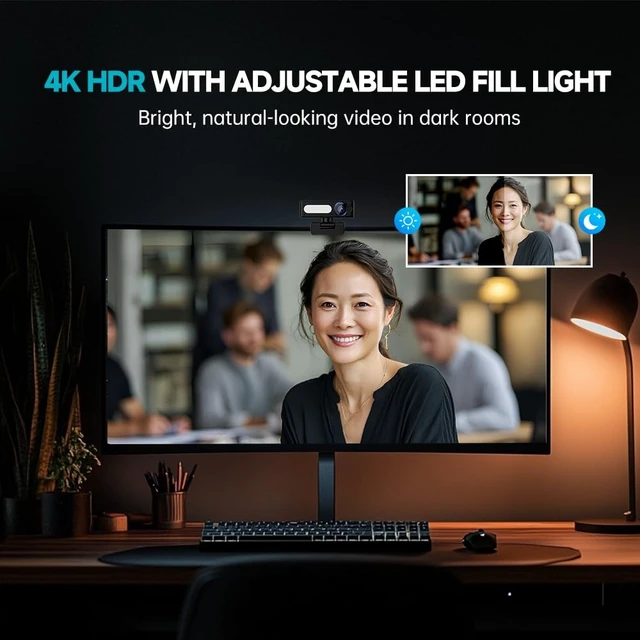 Alt view image 5 of 5 - Sameuo G53 4K Webcam with Noise-Canceling Microphone for PC Laptop