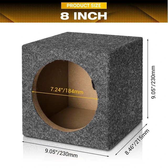 Alt view image 2 of 5 - Single 8" Universal Fit Ported Subwoofer Enclosure, Ported Subwoofer Box