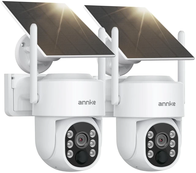 Main image of ANNKE 4MP Solar Security Cameras Wireless Outdoor, 2 Pack, Human Detection