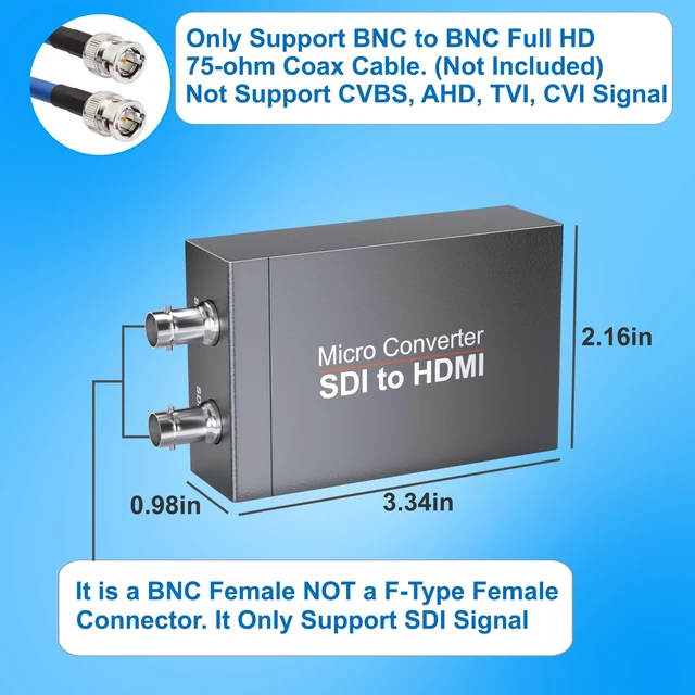 Alt view image 4 of 5 - GUETAD SDI to HDMI Converter, 3G/HD/SD-SDI 1080P, BNC Input, Loop Out