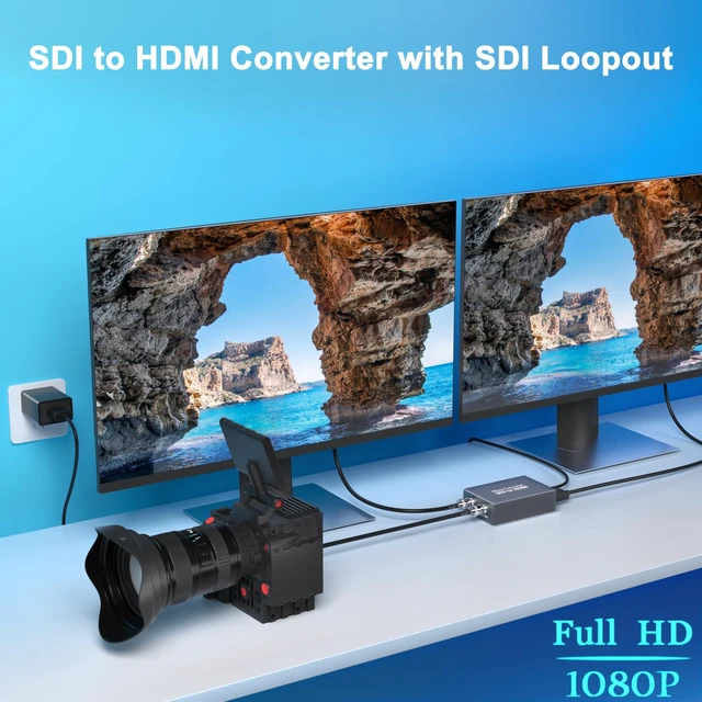 Alt view image 5 of 5 - GUETAD SDI to HDMI Converter, 3G/HD/SD-SDI 1080P, BNC Input, Loop Out