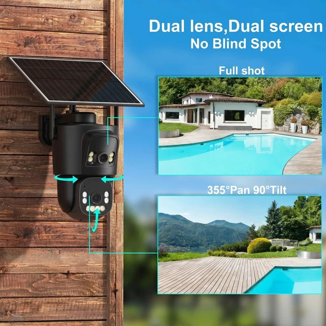 Alt view image 3 of 5 - ENSTER 4G LTE AOV Cellular Solar Security Camera 15600mAh