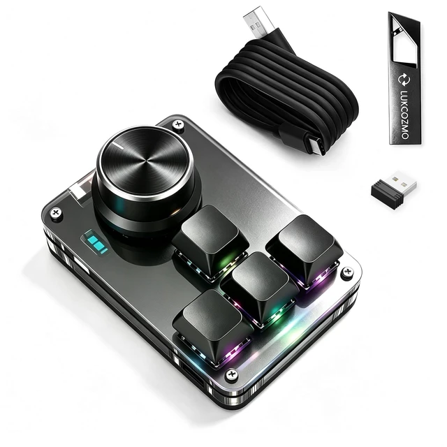 Main image of 4-Key Mini Macro Pad Mechanical Gaming Keyboard BT RGB Wireless Type-C OSU