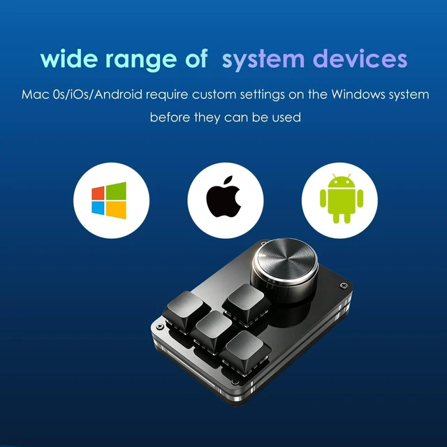 Alt view image 5 of 5 - 4-Key Mini Macro Pad Mechanical Gaming Keyboard BT RGB Wireless Type-C OSU