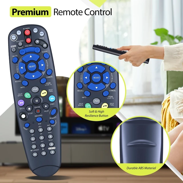 Alt view image 4 of 5 - RYQIF Replacement Remote Control for Bell Satellite TV 5.4 IR, Fits 187017 187016 199533 9241 9242 9400 6131 6141 6400