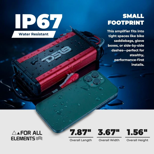 Alt view image 3 of 5 - DS18 NXL-N2 Hydro 2-Channel Class D Amplifier 600W Max, Ultra Compact Digital Marine Amp, All-Weather IP Rated, Waterproof Car, ATV, UTV & Boat Audio System
