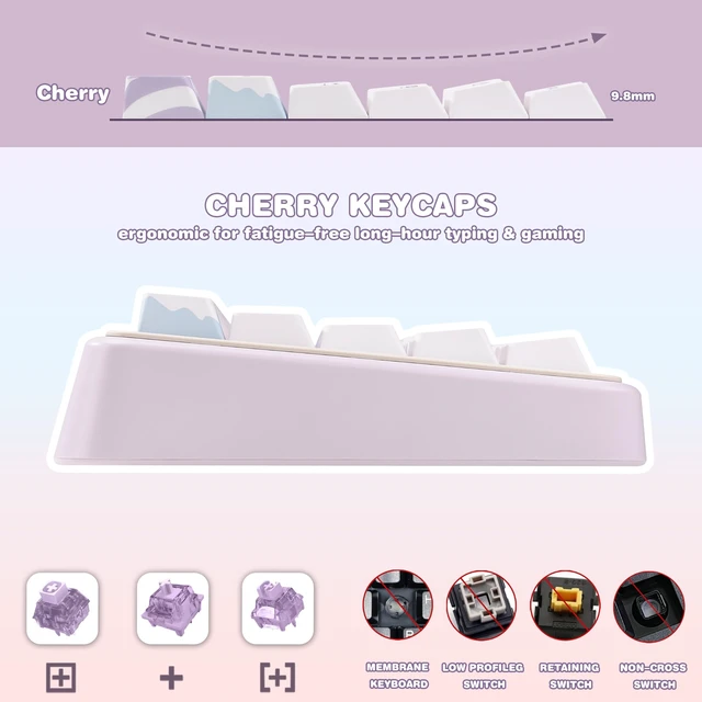 Alt view image 4 of 5 - ZERRIOY 130 Keys Cute Candy PBT Dye-Sublimation Cherry Profile Keycaps