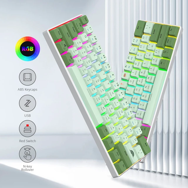 Alt view image 2 of 5 - Vumilstek 60% Mechanical Keyboard Wired Linear Red Switch RGB Backlight