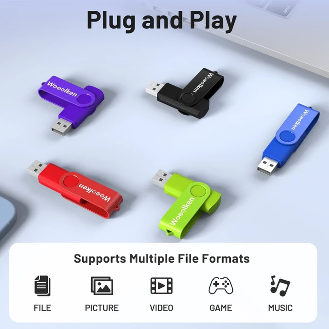 Alt view image 5 of 5 - 64GB Flash Drive 5 Pack, Wooolken USB 2.0 USB Stick for Data Storage Backup