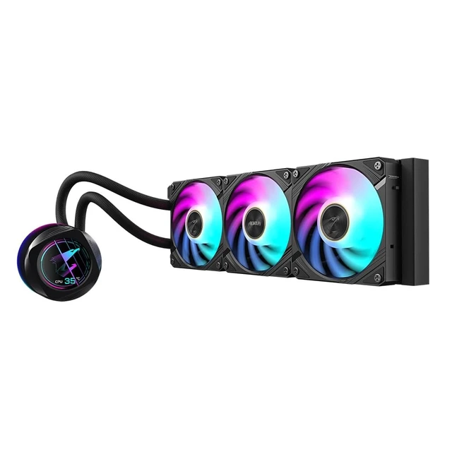 Alt view image 3 of 5 - GIGABYTE AORUS WATERFORCE X II 360 LCD display AIO liquid cooler, Intel 2066, 2011,1366,115x,1700, AMD TR4, AM5, AM4, sTRX4