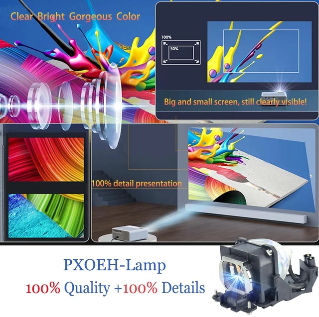 Alt view image 4 of 5 - PXOEH A+ Quality ET-LAE700 ET-LAE900 for Panasonic PT-AE900 PT-AE900U PT-AE700 PT-AE700E PT-AE700U PT-AE800 PT-AE800E PT-AE800U Replacement Projector Lamp Bulb with Housing