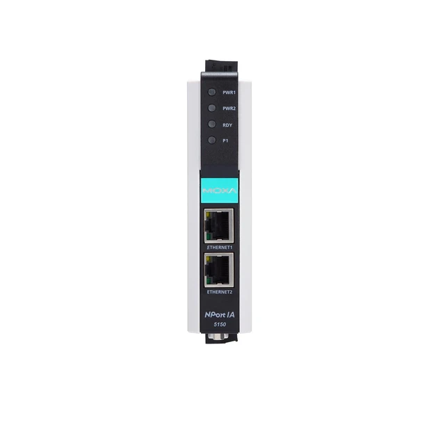 Alt view image 2 of 2 - Moxa NPort IA-5150 Device Server - 1-Port RS-232/422/485 Device Server, 2 10/100BaseT(X) Ports (RJ45 connectors, Single IP), 0 to 55C