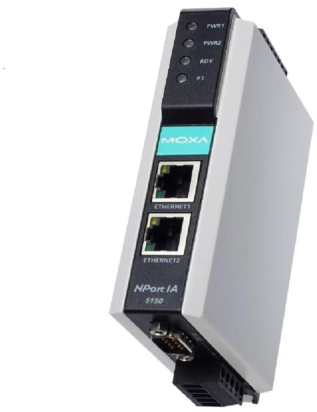 Main image of Moxa NPort IA-5150 Device Server - 1-Port RS-232/422/485 Device Server, 2 10/100BaseT(X) Ports (RJ45 connectors, Single IP), 0 to 55C