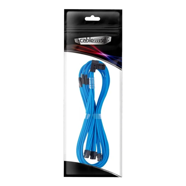 Alt view image 4 of 4 - CableMod Pro ModMesh 12V-2x6 PCIe Cable for Corsair T5 (Lt Blue, 3x8p,90B)