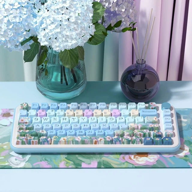 Alt view image 3 of 5 - Daisy Theme keycaps 158 Key PBT keycaps MDA Custom keycap Set is Suitable for 61/87/104/108 Cherry MX Switch and Other Mechanical Keyboards