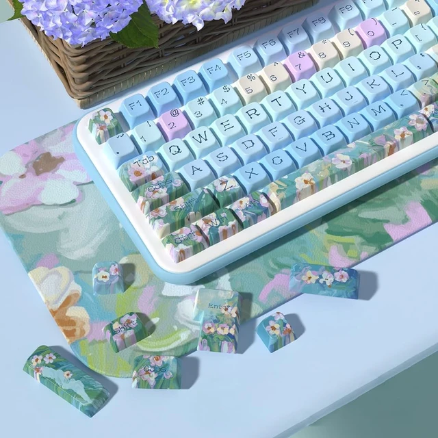 Alt view image 4 of 5 - Daisy Theme keycaps 158 Key PBT keycaps MDA Custom keycap Set is Suitable for 61/87/104/108 Cherry MX Switch and Other Mechanical Keyboards