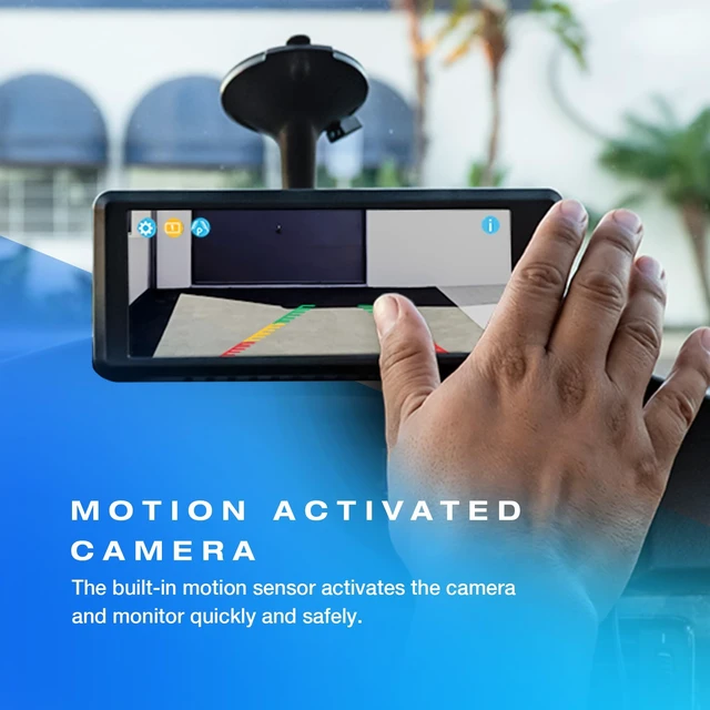Alt view image 5 of 5 - Type S Solar-Powered Wireless Backup Camera with Adjustable Lens 6.8" Touch Screen LCD Rear View Wireless Camera Back up Camera License Plate Camera with Night Vision (Upgraded Version)