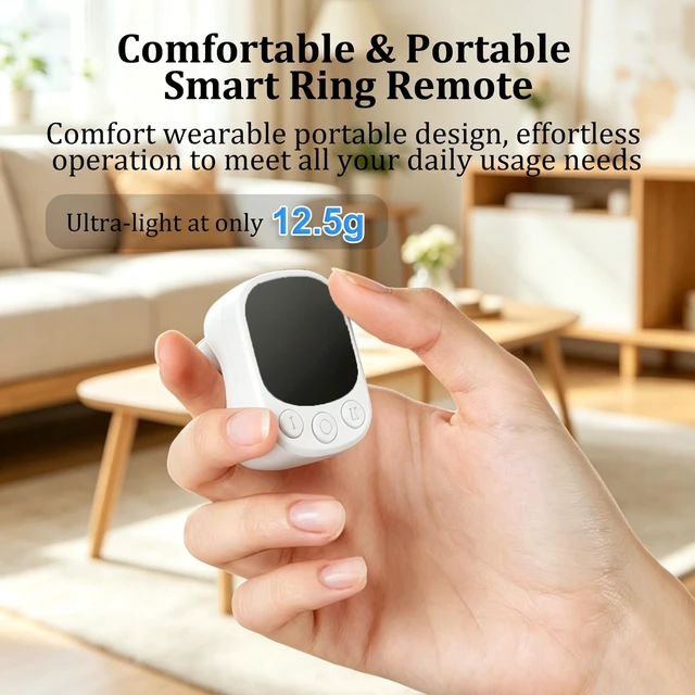 Alt view image 5 of 5 - Bluetooth Air Finger Ring Mouse, Rechargeable Wearable Mini Handheld Mouse, Remote Page Turner for EBook/Short Video Scrolling/Camera Shutter, Compatible with PC, Laptop, Mac, Phone & Tablet-White
