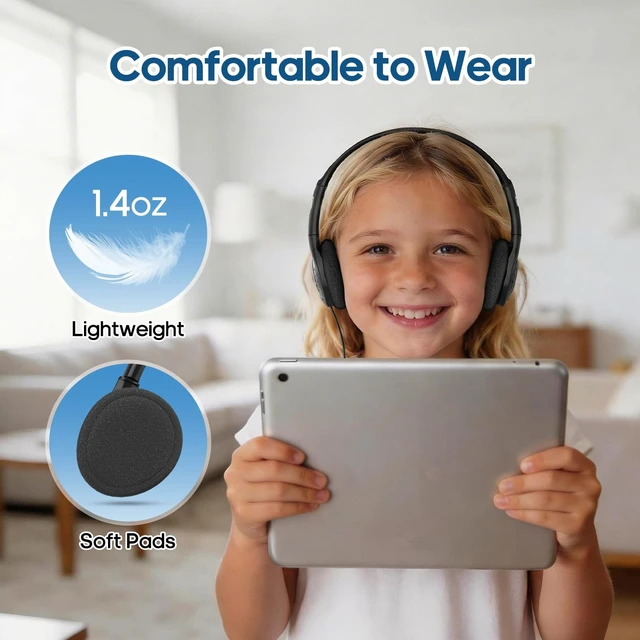 Alt view image 2 of 5 - MUMSTHT Kids Headphones for Classroom Bulk 10 Pack,