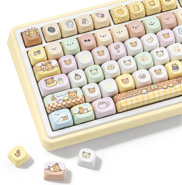 Main image of ZERRIOY Cream Bear Theme 118Keys PBT MOA Profile Dye-Sublimation Keycaps