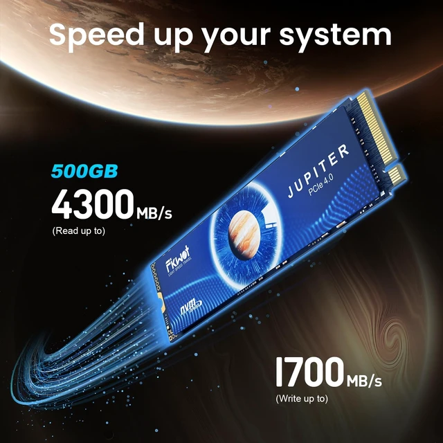 Alt view image 2 of 5 - Fikwot FX660 500GB M.2 SSD, PCIe Gen 4x4 Dynamic SLC Cache - Speeds up to 4300MB/s M.2 2280 NVMe Internal SSD, Upgrade Storage for PC Computer, Laptop and PS5