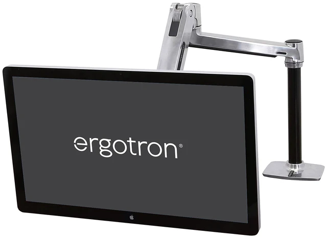Main image of Ergotron LX Sit-Stand Single Monitor Arm, VESA Desk Mount for Monitors Up to 42 Inches, 7 to 25 lbs Polished Aluminum