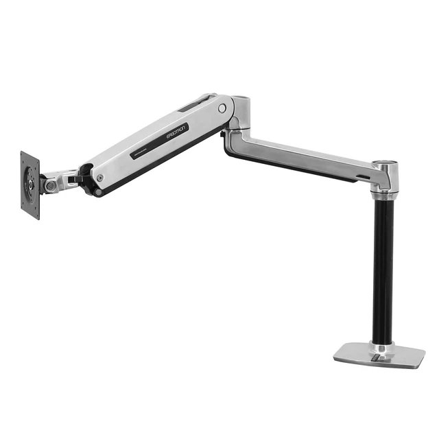 Alt view image 2 of 5 - Ergotron LX Sit-Stand Single Monitor Arm, VESA Desk Mount for Monitors Up to 42 Inches, 7 to 25 lbs Polished Aluminum