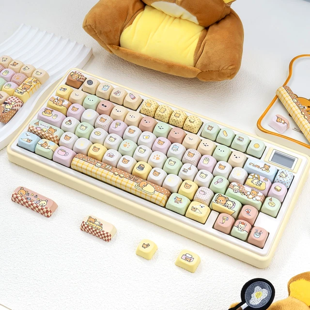 Alt view image 3 of 5 - ZERRIOY Cream Bear Theme 118Keys PBT MOA Profile Dye-Sublimation Keycaps