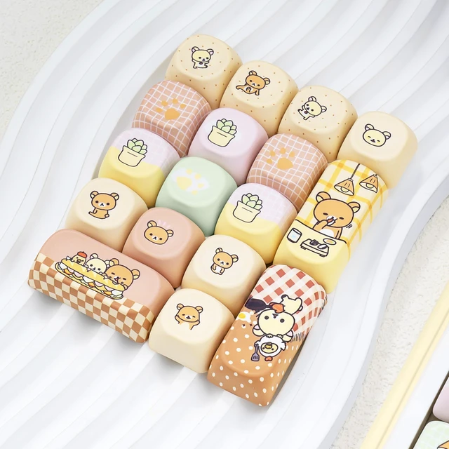 Alt view image 5 of 5 - ZERRIOY Cream Bear Theme 118Keys PBT MOA Profile Dye-Sublimation Keycaps