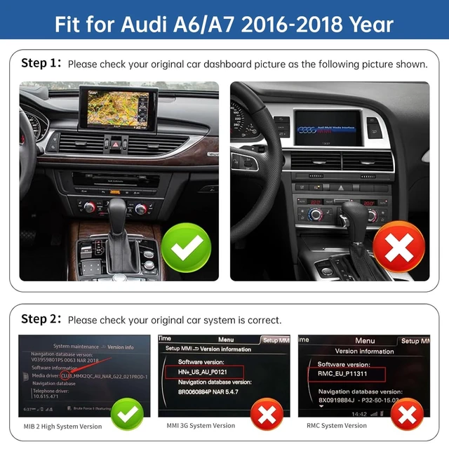 Alt view image 2 of 5 - Road Top 10.25" Ultra-Narrow CarPlay Screen for Audi A6 A7 MIB2 (2016-2018)