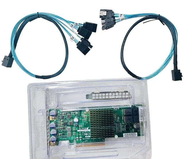 Alt view image 2 of 5 - SXTAIGOOD 9300-8i SAS3008 AOC-S3008L-L8E HBA JBOD with 2*SFF8643-SATA Cable