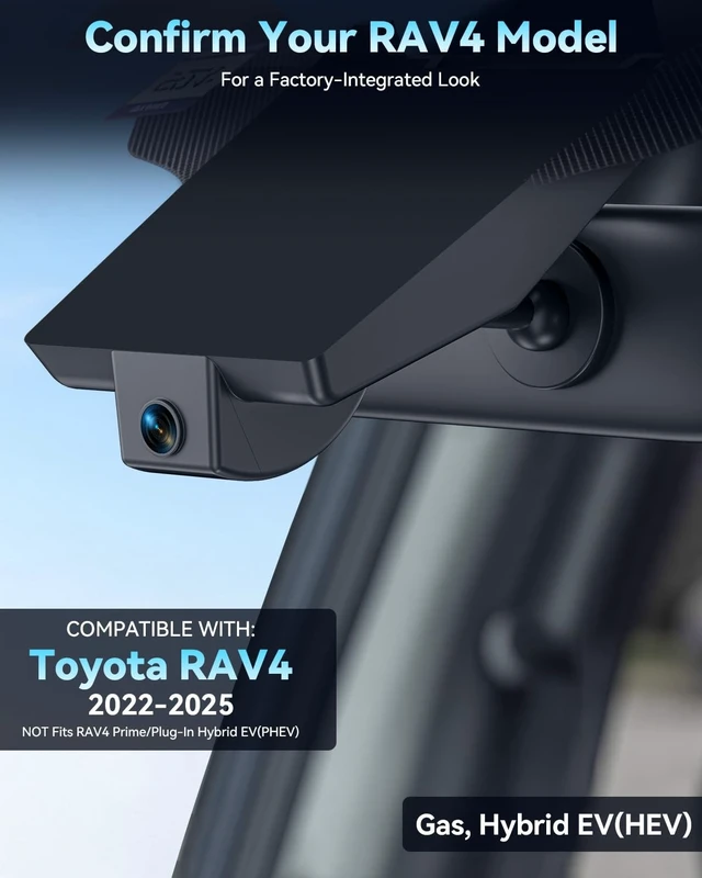 Alt view image 3 of 5 - OVAMAN OEM Dash Cam for Toyota RAV4 (2022-2025 Model B, Vent Hole on Cover)