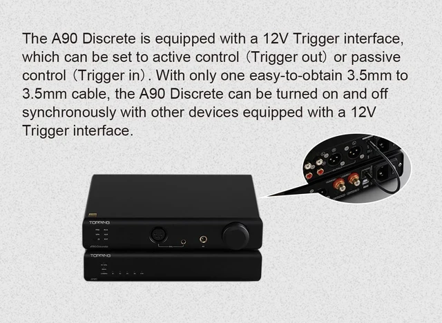 Alt view image 5 of 5 - Topping A90 Discrete Headphone Amplifier 4-Pin-XLR 4.4 Symmetrical NFCA Fully Discrete Symmetrical Amplifier 9800 mW x 2 Output Power 2 Amplification Settings Black
