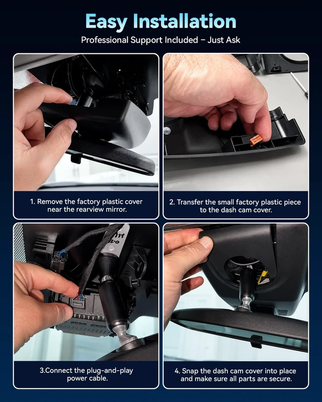 Alt view image 4 of 5 - OVAMAN OEM Dash Cam for Toyota RAV4 (2022-2025 Model B, Vent Hole on Cover)