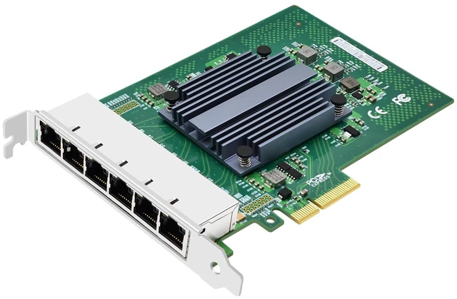 Main image of Buacoz 6-Port Gigabit Server Network Card Adapter PCI-E X4, with Intel I350 Chip I350-T6, RJ45 Ethernet NIC for Server/PC