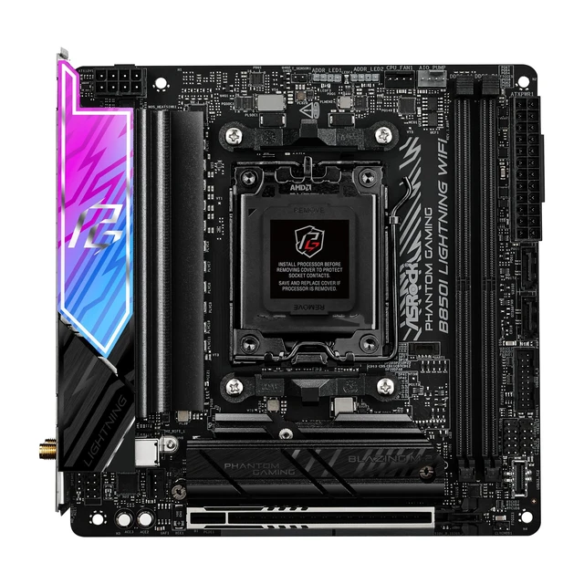 Alt view image 2 of 5 - ASRock Phantom Gaming B860I Lightning WiFi 6E Intel Core Ultra B860 LGA1851 DDR5 9333 MHz 128GB M.2 Mini ITX Motherboard Thunderbolt SATA3 6.0 Gb/s PCIe 5.0