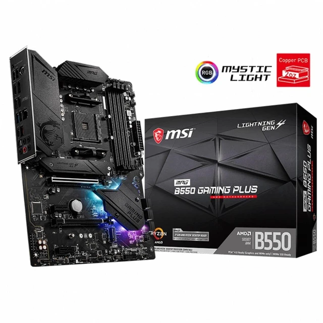 Alt view image 2 of 5 - MSI MPG AMD B550 Gaming Plus Socket AM4 ATX DDR4-SDRAM Motherboard
