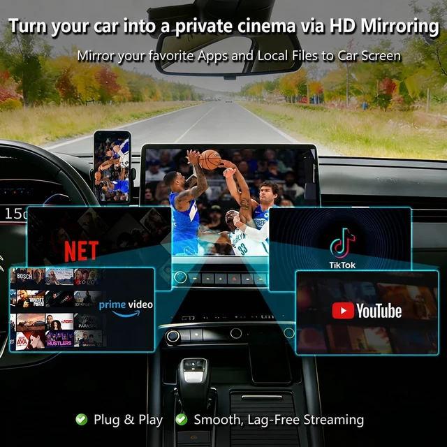 Alt view image 3 of 5 - Koogold Wireless CarPlay Adapter, Screen Mirroring Dongle, Voice Control