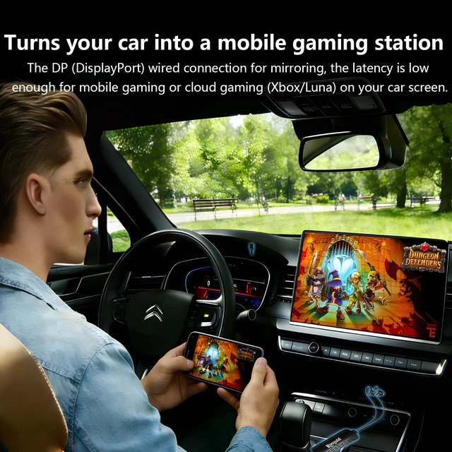 Alt view image 5 of 5 - Koogold Wireless CarPlay Adapter, Screen Mirroring Dongle, Voice Control