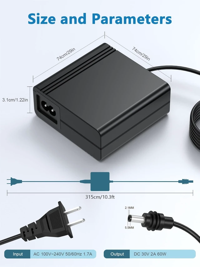Alt view image 5 of 5 - 30V Power Supply Adapter for Starlink Mini DC Power Cable 10FT UL Listed