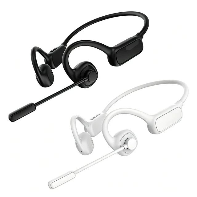 Alt view image 2 of 4 - AYI Air Conduction Open Ear Headphones with 270 Rotating External Microphone Bluetooth 5.4 Wireless Headset Noise Canceling Dual Device Pairing, Ergonomic Fit for Office Driving Sports-W3 Black